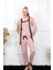 Moda Kadın 3'lü Somon Sabahlık Pijama Takım 1