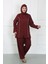 Moda Büyük Beden Tesettür Büyük Mayo Bordo 2
