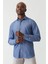 Regular Fit Lacivert Keten Pamuk Spor Erkek Gömlek GM22Y221044_D39 5