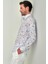 Erkek Mavi Desenli Slim Fit Pamuk Spor Gömlek GM22Y221036_K35 4