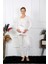 Moda Kadın Uzun Kol Hamile Lohusa Pijama Takımı Ekru 5