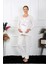 Moda Kadın Uzun Kol Hamile Lohusa Pijama Takımı Ekru 6