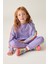 Gökkuşağı Işleme Detaylı Şeritli Kız çocuk takım - Lila 2