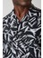 Regular Fit Siyah Desenli Kısa Kollu Spor Erkek Gömlek GM22Y221157_D99 3