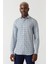 Slim Fit Lacivert Desenli Uzun Kollu Spor Erkek Gömlek GM22Y221153_C39 4