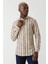 Slim Fit Kahve Desenli Uzun Kollu Spor Erkek Gömlek GM22Y221152_E11 1