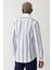 Slim Fit Lacivert Çizgili Spor Tarzı Erkek Gömlek GM22Y221154_E39 2