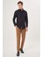 Modern Fit Siyah Basic Klasik Erkek Gömlek GM22Y221142_D99 4