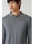 Basic Polo Yaka Yün Koyu Gri Erkek Triko TR21K21210_D56 3