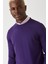 Akrilik Yün Bisiklet Yaka Mor Erkek Triko TR22K22200_D43 3