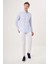 Regular Fit Paşa Yaka Armür Dokulu Mavi Spor Erkek Gömlek GM23Y231029_D35 4