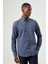 Regular Fit Paşa Yaka Ekoseli Lacivert Spor Erkek Gömlek GM22K222104_D39 4