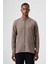 Regular Fit Fermuarlı Flanel Kahve Erkek Gömlek GM22K222093_D11 1