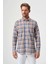 Regular Fit Kahve Paşa Yaka Ekoseli Spor Erkek Gömlek GM23Y231027_D11 4