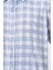 Regular Fit Paşa Yaka Desenli Mavi Kareli Erkek Gömlek GM23Y231039_D35 3