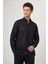 Regular Fit Paşa Yaka Transparan Siyah Erkek Gömlek GM23Y231060_D99 1