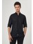 Regular Fit Paşa Yaka Transparan Siyah Erkek Gömlek GM23Y231060_D99 3