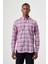 Regular Fit Kırmızı Ekoseli Paşa Yaka Yazlık Spor Erkek Gömlek GM23Y231027_D24 1