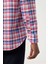 Regular Fit Kırmızı Ekoseli Paşa Yaka Yazlık Spor Erkek Gömlek GM23Y231027_D24 4