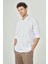 Regular Fit Twill Dokulu Beyaz Spor Erkek Gömlek GM23Y231053_D01 4