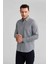 Regular Fit Paşa Yaka Desenli Gri Spor Erkek Gömlek GM23K232040_D55 4