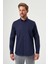 Regular Fit Paşa Yaka Lacivert Spor Basic Erkek Gömlek GM23K232026_D39 1