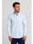 Modern Fit Paşa Yaka Düğmeli Açık Mavi Saten Erkek Gömlek GMCZG0822300220_D33 5