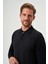 Polo Yaka Fermuar Detaylı Siyah Jakarlı Erkek Triko TR23K23205_D99 4
