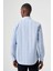 Regular Fit Paşa Yaka Mavi Basic Spor Erkek Gömlek GM23K232010_D35 2