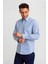 Regular Fit Paşa Yaka Düğmeli Mavi Pamuk Erkek Gömlek GMCZG3PS22400003_D35 5