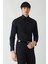 Siyah Pamuk Ata Yaka Slim Fit Erkek Gömlek GM21Y211350_D99 5