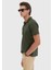Haki Jakarlı Polo Yaka %100 Pamuk T-Shirt 3