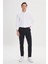 Erkek Siyah Kanvas Slim Fit Dar Kesim Yan Cep Chino Pantolon 2