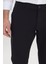 Erkek Siyah Kanvas Slim Fit Dar Kesim Yan Cep Chino Pantolon 6