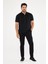 Erkek Siyah Kanvas Slim Fit Dar Kesim Yan Cep Chino Pantolon 1