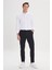 Erkek Siyah Kanvas Slim Fit Dar Kesim Yan Cep Chino Pantolon 4