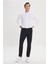 Erkek Siyah Kanvas Slim Fit Dar Kesim Yan Cep Chino Pantolon 5