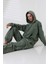 Kadın Yeşil Kapüşonlu Sweatshirt Eşofman Takımı MSC313 5