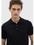 Siyah Polo Yaka Düz Örgü Triko 3