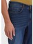 Lacivert Düz Slim Fit Denim Pamuk Karışımlı Pantolon 3
