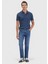 Mavi Düz Slim Fit Denim Pamuk Karışımlı Pantolon 1