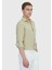 Açık Yeşil Düz Casual Fit Dokuma Casual %100 Keten Gömlek 3