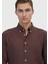 Kiremit Düz Casual Fit Dokuma Casual Pamuk Karışımlı Gömlek 3