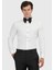Beyaz Düz Slim Fit Duble Manşet Ata Yaka Smokin Gömlek 1