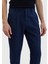Lacivert Düz Dokuma Jogging Fit Casual %100 Keten Pantolon 3