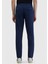 Lacivert Düz Dokuma Jogging Fit Casual %100 Keten Pantolon 5