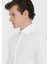 Beyaz Düz Slim Fit Dokuma Klasik %100 Pamuk Gömlek 4