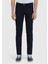 Siyah Düz Dokuma Slim Fit Casual Pamuk Karışımlı Pantolon 2