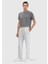 Kum Düz Dokuma Jogging Fit Casual Keten Karışımlı Pantolon 1