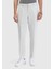 Kum Düz Dokuma Jogging Fit Casual Keten Karışımlı Pantolon 2
